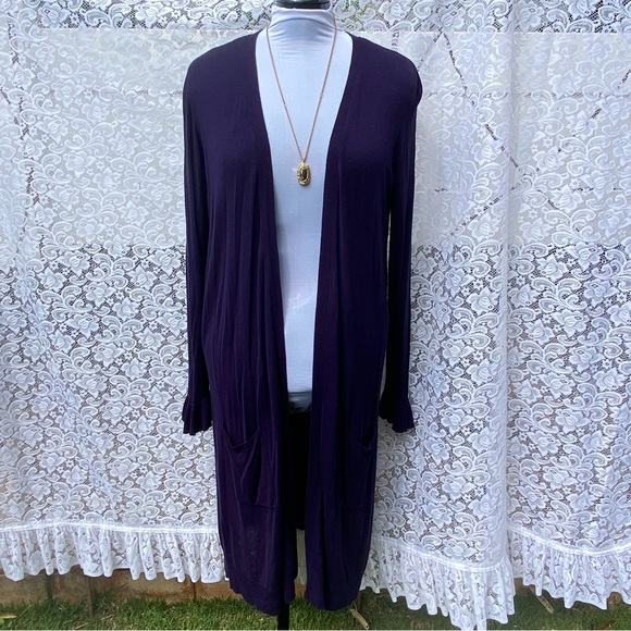 Knit Cardigan with Ruffles - Picture 1 of 12